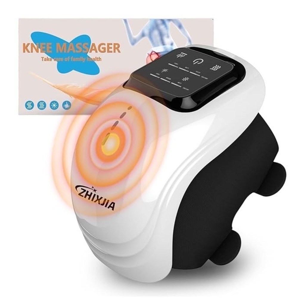 ZHIXJIA Cordless Knee Massager With Heat and LED Light Therapy,‎ White